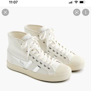 Gola High Top Sneaker in White and Silver